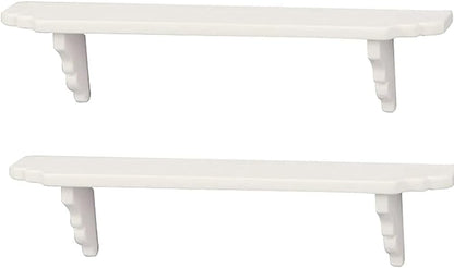 2Pcs White Dollhouse Wall Shelf, Doll House Storage Wall Shelf for Kitchen Scene Dollhouse Décor Accessories, 1:12 Scale Miniature Accessories