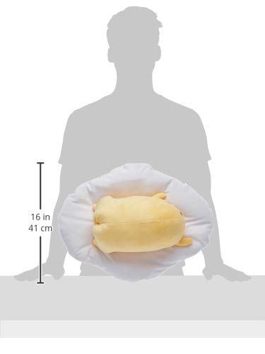 GUND Gudetama The Lazy Egg Laying Down Plush, Sanrio Plush, Kawaii Stuffed Animal, White/Yellow, 17”