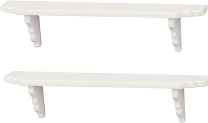 2 Pcs White Dollhouse Wall Shelf, 1:12 Scale Dollhouse Miniatures Display Shelf Wall Shelf White Dolls Accessories Dollhouse Decoration
