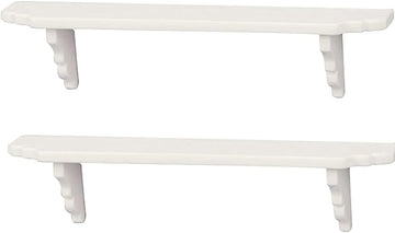 2 Pcs White Dollhouse Wall Shelf,1:12 Scale Miniature Dollhouse Accessories,Doll House Storage Wall Shelf for Kitchen Scene Décor Accessories,DIY