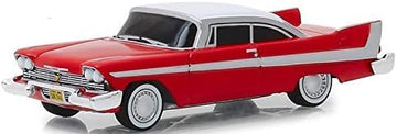 1958 Fury Red with White Top Evil Version (Blacked Out Windows) (1983) Movie Hollywood Series Release 24 1/64 Diecast Model Car by Greenlight 44840B