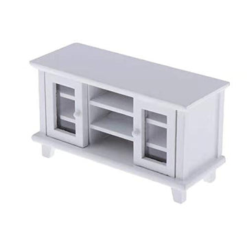 SXFSE Dollhouse TV Cabinet, 1:12 Scale Dollhouse Accessories Miniature Furniture Decor Model
