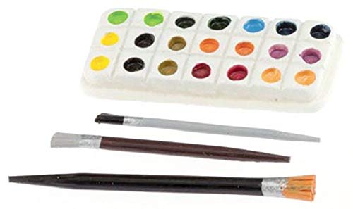 Melody Jane Dollhouse Artists Paint Palette & Brushes Study Hobby Accessory