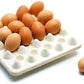 ChangThai Design Very Tiny 1¼" Wide Plastic Carton with ¼ Inch Brown Clay Chicken Eggs - Miniature Tableware Plate Tray Bowl Crockery Cutlery