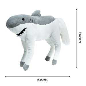 Randimals Plush Toy Stuffed Animal Mix - Horse & Shark Hybrid Stuffed Animals for Girls & Boys - Huggable & Soft Animal Characters Cute Plushies