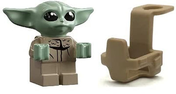 LEGO Star Wars: The Child - Grogu - Baby Yoda Minifigure with Carrier/Backpack - Very Small (Less Than 1 inch Tall), Clear