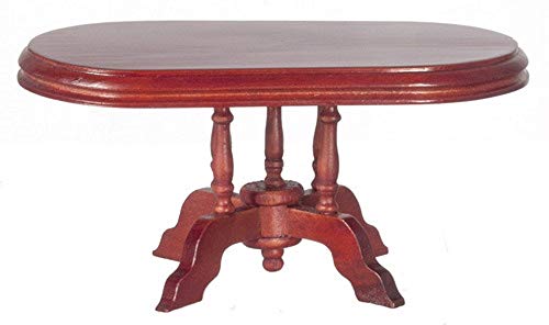Dollhouse Miniature Mahogany Oval Dining Table