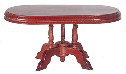 Dollhouse Miniature Mahogany Oval Dining Table
