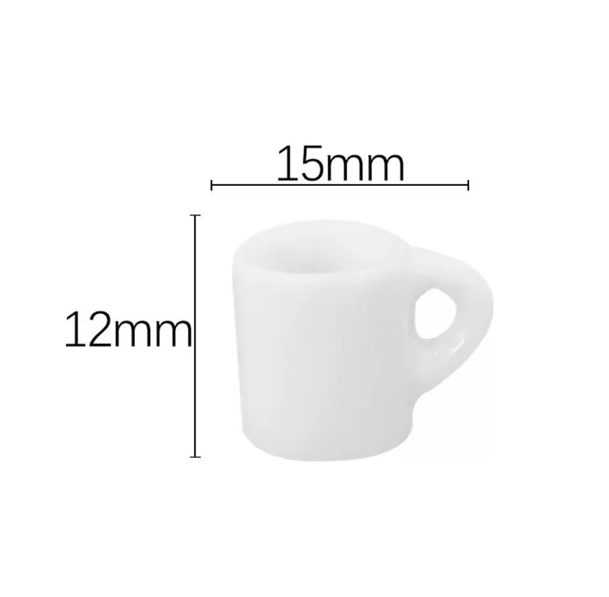 4Pcs White 1/12 Miniature Coffee Mugs Dollhouse Decoration Accessories, DIY Doll House Kit