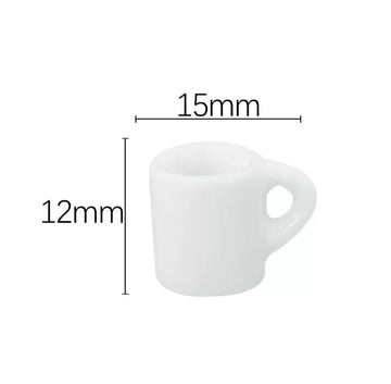 4Pcs White 1/12 Miniature Coffee Mugs Dollhouse Decoration Accessories, DIY Doll House Kit