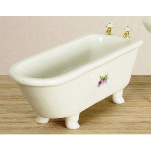 Dollhouse Miniature Decal White Tub