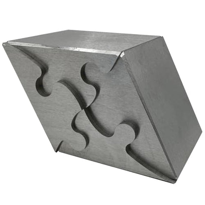 Heavenly Metals 4-Piece Rhombus 3D Puzzle for Adults - Stainless Steel Desk Toy and Fidget, Zero Tolerance Wire EDM Cut Office Gift for Men & Women