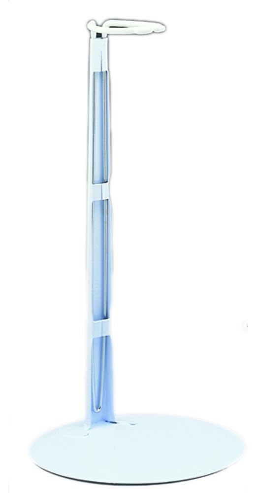 Tall Doll Stand for Large Dolls and Action Figures - White Metal Display Stand with Vinyl-Coated Waist Holder - Fits Dolls Approx 15 to 27 Inches Tall