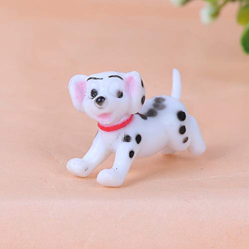 Miniature Dog Figurines 102Pcs Dalmatian Figures Mini Plastic Fairy Garden Miniature Moss Landscape DIY Terrarium Crafts Ornament Accessories for Home