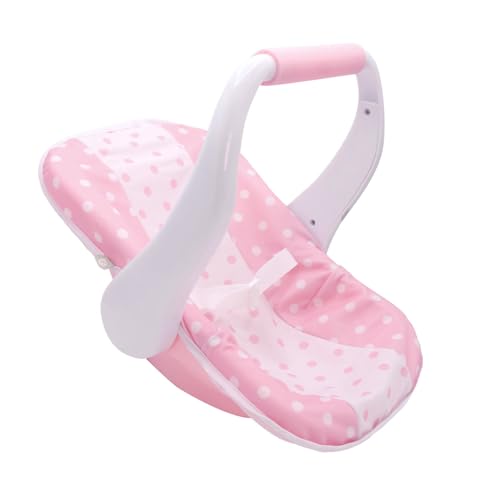 JC Toys Nonis Boutique Baby Doll Carrier - Pink & White Multi-Position Handle, Fits Dolls up to 16 Inches, Realistic Doll Car Seat