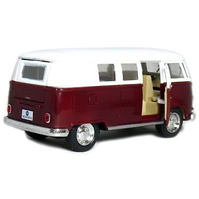 KiNSMART 1962 Volkswagen Classic Bus 1:32 Scale 5" Die Cast Metal Model Toy Van Pullback Acation (4 Set)