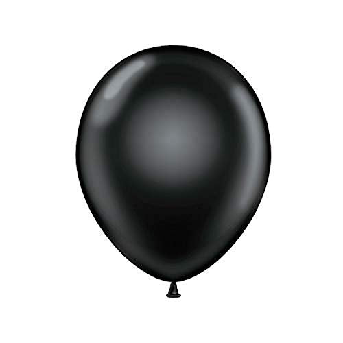 Tuf-Tex 15078 Black Latex Party Balloons, 5", Black, Pack of 50