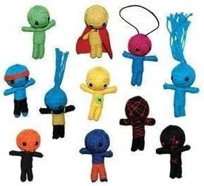 String Voodoo Dolls - Set of 15 Small Dolls, Multicolored, VOO15C
