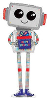 60" Betallic Special Delivery Happy Birthday Robot Shape Party Decoration Celebration Supply Foil Helium Balloon