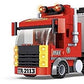 General Jim's Big Red Semi-Truck Building Blocks Truck Vehicle | Compatible with Lego and All Major Brick Building Brands