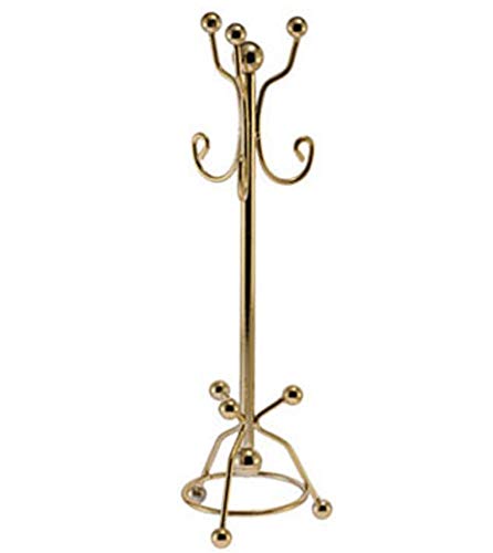 International Miniatures Dollhouse Miniature Hall Coat Tree in Polished Brass
