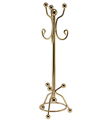 International Miniatures Dollhouse Miniature Hall Coat Tree in Polished Brass