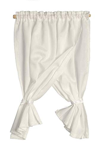 Melody Jane Dollhouse White Tie Back Curtains Miniature Window Accessory