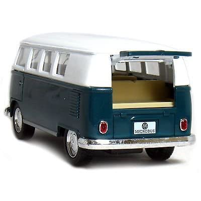 KiNSMART 1962 Volkswagen Classic Bus 1:32 Scale 5" Die Cast Metal Model Toy Van Pullback Acation (4 Set)