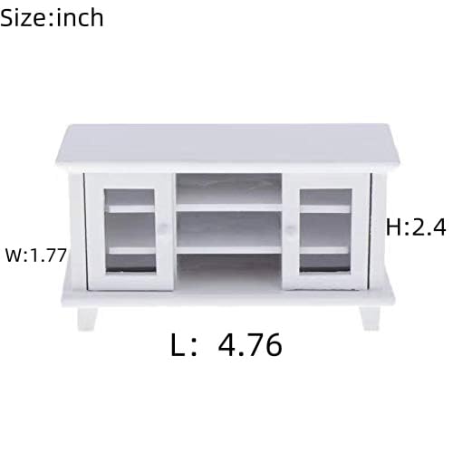 SXFSE Dollhouse TV Cabinet, 1:12 Scale Dollhouse Accessories Miniature Furniture Decor Model