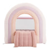 PLAYSMOL Pink Rainbow Inflatable Bounce House with Blower, 8x8 Kids Jumping House for Indoor Outdoor Play, Bouncy Castle, Ages 3-8