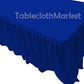 4' Ft. Fitted Tablecloth Single Pleated Polyester Table Skirt Cover W/top Topper Royal Blue