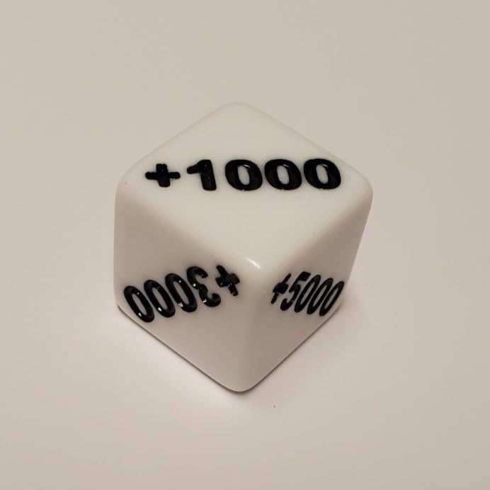 Positive +1000 to +6000 and Negative -1000 to -6000 Counter Dice Compatible with One Piece TCG