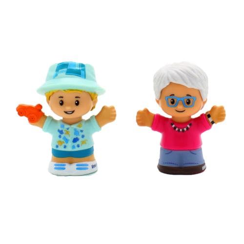 LITTLE PEOPLE Boy in Green Outfit and Grandma Play Set