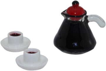 3Pcs/Set Cute Mini Coffee Pot Model Dollhouse Miniature Toy Doll Home Accessories Miniature Food Play Scene Model Small Cloth Doll House Accessories