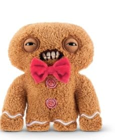 ZURU Fuggler Festive Fuggs 9 inch Soft Plush, Ugly Monster Stuffed Animal Toy with Human-Like Teeth, Multicolored Holiday Theme (Gingerbread)
