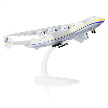 QIYUMOKE 1/400 Antonov AN-225 Mriya Diecast Airplane Model with Stand, Metal Transport Cargo Plane Model for Adult Aviation Enthusiasts Collection