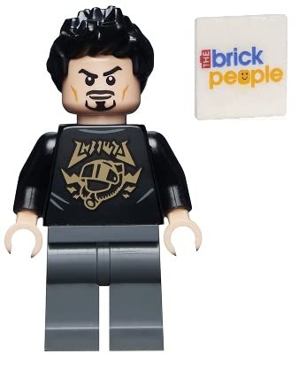 LEGO Superheroes: Tony Stark Minifig with Black Shirt and Gold Markings