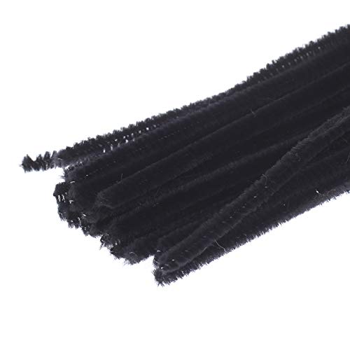 Pack of 300 Red Black and White Pipe Cleaners. Fuzzy Stick Chenille Stems for Arts and Crafts Shapes, Flowers, Animals, Figures and More - Size: 12