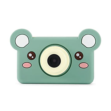 kiimento Kids Digital Camera & Video Camcorder, Soft BPA-Free Silicone Casing, 32GB Memory Card - Model C - Mikayo The Bear