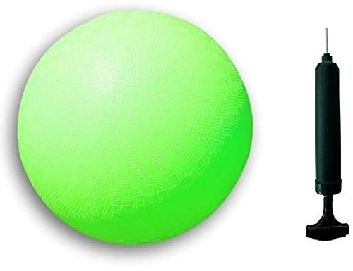Toys+ 8.5 Inch Playground Balls Red, Blue, Green, Yellow and Rainbow! (1 Ball, Green with Pump)