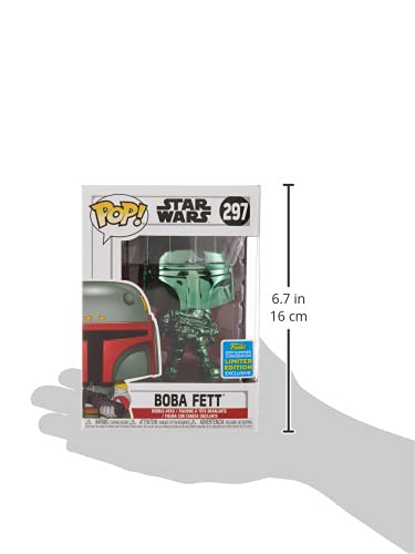 Funko 41901 Pop Disney: Star Wars - Boba Fett (Green Chrome) Summer Convention, Amazon Exclusive, Multicolor