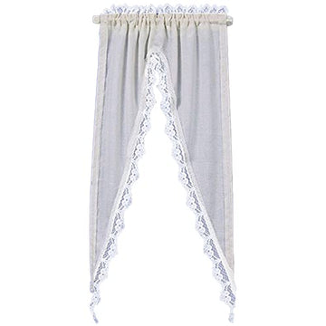 Dollhouse Miniature 1:12 Scale Tiffany Ruffle Curtains in Ecru by Barbara O'Brien