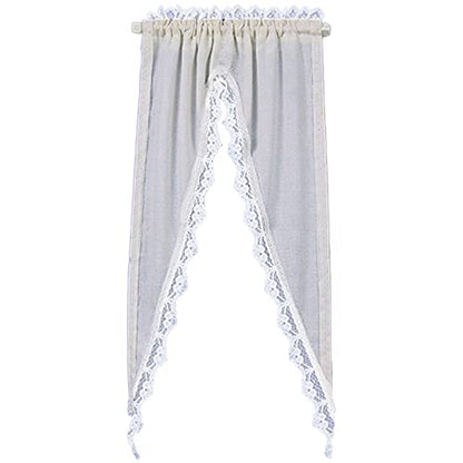 Dollhouse Miniature 1:12 Scale Tiffany Ruffle Curtains in Ecru by Barbara O'Brien