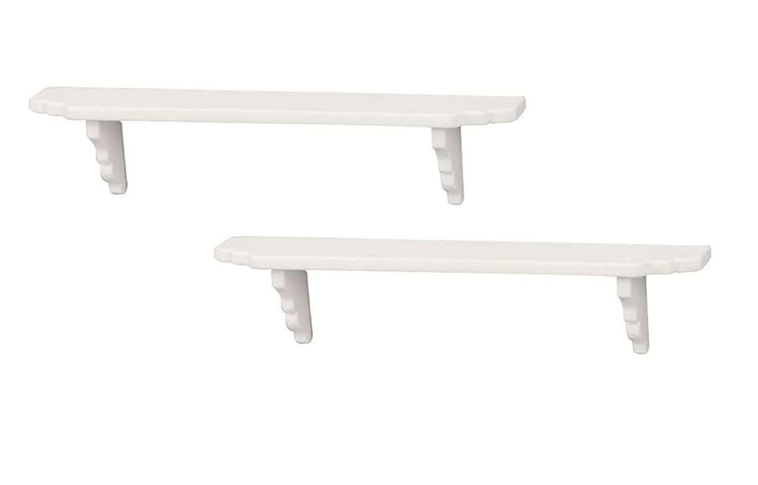 2Pcs White Dollhouse Wall Shelf,Doll House Storage Wall Shelf for Kitchen Scene Dollhouse Décor Accessories,1:12 Scale Miniature Accessories