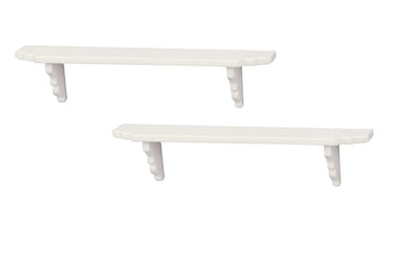 2Pcs White Dollhouse Wall Shelf,Doll House Storage Wall Shelf for Kitchen Scene Dollhouse Décor Accessories,1:12 Scale Miniature Accessories