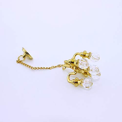 SXFSE Dollhouse Decoration Accessories, 1:12 Dollhouse Miniature Scene Model Chandelier (Gold, 55 x 20 mm)