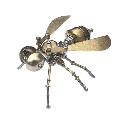 3D Metal Puzzle Mechanical Model Kit Steampunk Bee Insect 140+ Parts No Glue Build Premium Desktop Decor Christmas & Birthday Gift for Adults