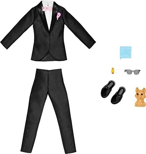 Barbie and Ken Bride and Groom Set of 2 Fashion Packs with Wedding Dress and Tuxedo Doll Outfits Bundle