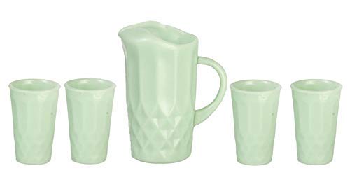 Melody Jane Dollhouse Jadite Jug & Glasses Set Chrysnbon Dining Room Kitchen Accessory