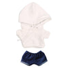 niannyyhouse White Hoodies Without Pocket Dark Blue Jeans 7.8in?20cm? Plush Humanoid Stuffed Doll Clothes (White)